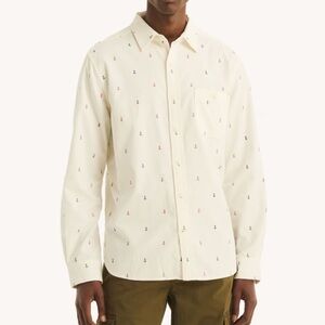 NWOT Nautica Anchor Printed Corduroy Shirt Size XXL